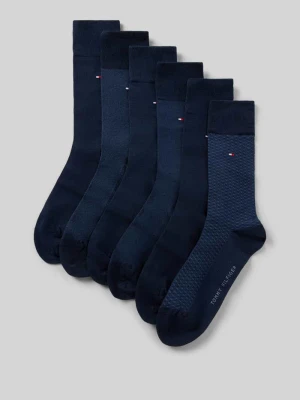Skarpety z detalem z logo w zestawie 6 par Tommy Hilfiger Granatowy