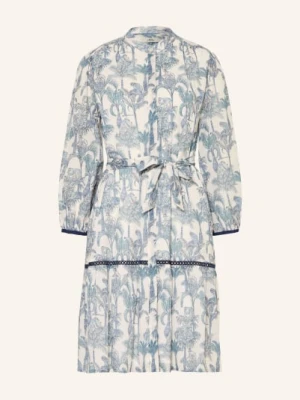 0039 Italy Sukienka Koszulowa Milo Z Rękawami 3/4 I Koronką blau