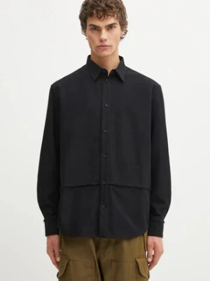 032C koszula bawełniana 'Workday" męska kolor czarny regular z kołnierzykiem klasycznym F25.URW.1302.000