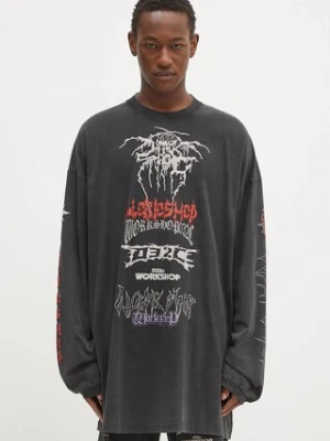 032C longsleeve bawełniany 'Telepresence' kolor czarny z nadrukiem S25-URC-0271-050