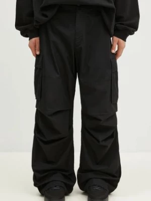 032C spodnie bawełniane ''Overtime'' Cargo Pants kolor czarny w fasonie cargo F24-URW-1001-000