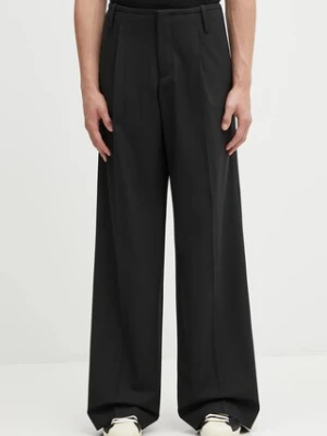 032C spodnie z dodatkiem wełny Wide Leg Suit męskie kolor czarny proste F25.MRW.0903.000