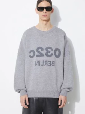 032C sweter wełniany Selfie Sweater męski kolor szary  SS24-K-1010