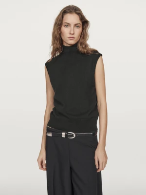 Dzianinowa Kamizelka Ze 100% Kaszmiru - Czarny - - Massimo Dutti - Kobieta