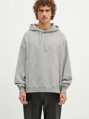 1017 ALYX 9SM bluza bawełniana Boxy Pullover Hoodie męska kolor szary z kapturem z aplikacją AAMSW0248FA01