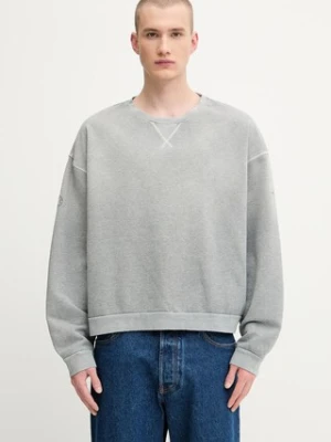 1017 ALYX 9SM bluza bawełniana Garment dye boxy crewneck męska kolor szary gładka AAMSW0243FA01