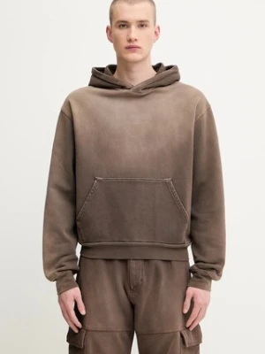 1017 ALYX 9SM bluza bawełniana Garment dye boxy męska kolor brązowy z kapturem gładka AAMSW0252FA01