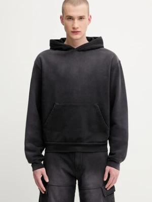 1017 ALYX 9SM bluza bawełniana Garment dye boxy męska kolor czarny z kapturem gładka AAMSW0252FA01