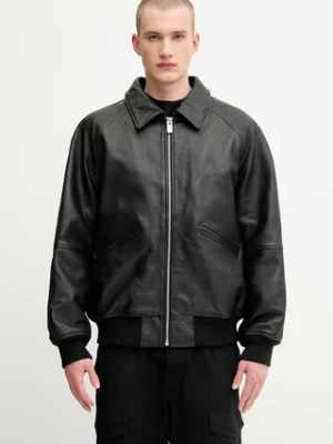 1017 ALYX 9SM kurtka skórzana Leather varsity kolor czarny przejściowa AAMOU0545LE01