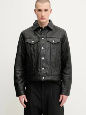 1017 ALYX 9SM kurtka skórzana Leather varsity kolor czarny przejściowa AAMOU0546LE01