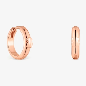 12-Milimetrowe Kolczyki Kreolki Z Motywem Misia Ze Srebra Pokrytego 18-Karatowym Różowym Złotem Tous Basics - Tous