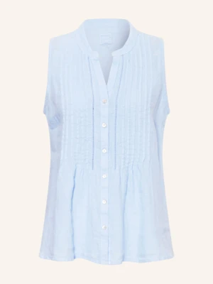 120%Lino Bluzka Bez Rękawów Z Lnu blau