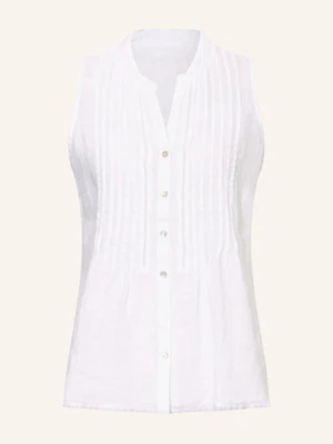 120%Lino Bluzka Bez Rękawów Z Lnu weiss