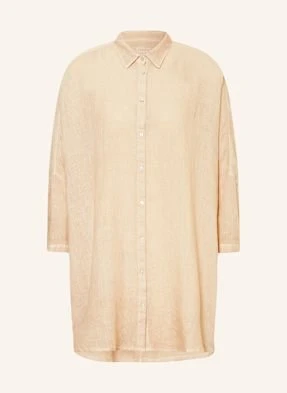 120%Lino Bluzka Oversize Z Lnu Z Rękawami 3/4 beige