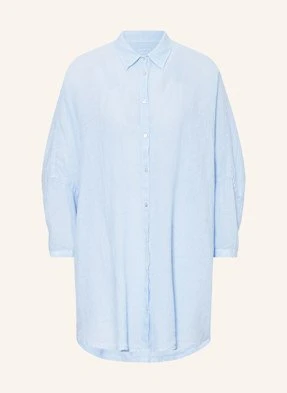 120%Lino Bluzka Oversize Z Lnu Z Rękawami 3/4 blau