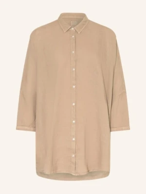 120%Lino Bluzka Z Lnu Z Rękawami 3/4 beige