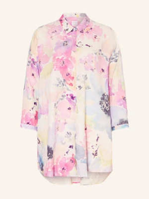 120%Lino Bluzka Z Lnu Z Rękawami 3/4 rosa