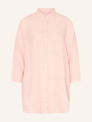 120%Lino Bluzka Z Lnu Z Rękawami 3/4 rosa