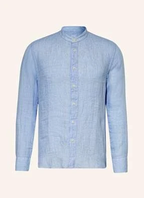 120%Lino Koszula Z Lnu Slim Fit Ze Stójką blau