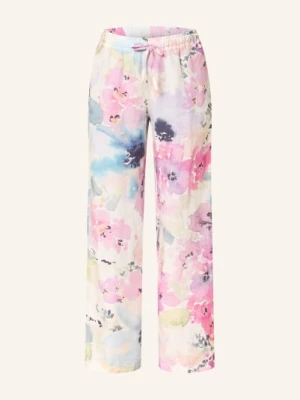 120%Lino Spodnie Lniane rosa