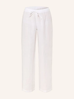 120%Lino Spodnie Lniane weiss