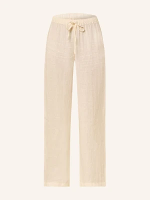 120%Lino Spodnie Marlena Z Lnu beige