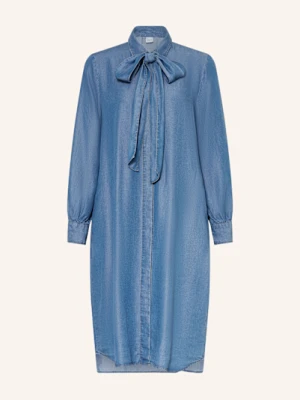 1863 By Eterna Sukienka Koszulowa W Stylu Jeansowym Z Odpinaną Kokardą blau