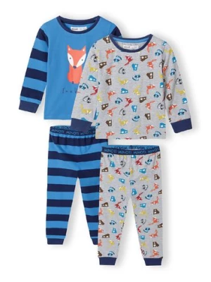 2-pack piżam niemowlęcych z długim rękawem w leśne zwierzęta dla chłopca Minoti