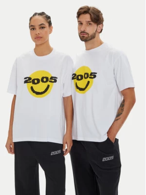 2005 T-Shirt Unisex Smiley Biały Regular Fit