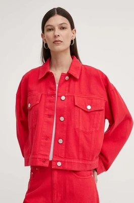 2NDDAY kurtka jeansowa 2ND Rodriguez TT - Canvas Den damska kolor czerwony przejściowa oversize 2244717955