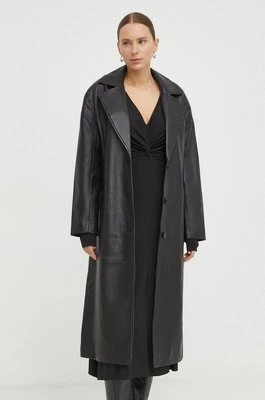 2NDDAY płaszcz skórzany 2ND Vice - Dense Leather damski kolor czarny przejściowy oversize 2241510653