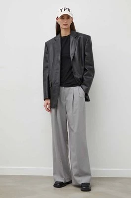 2NDDAY spodnie 2ND Miles - Daily Sleek damskie kolor szary proste high waist 2000160151