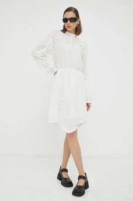 2NDDAY sukienka bawełniana kolor biały mini rozkloszowana