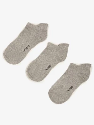 3-pack Jasnoszare Bawełniane Skarpety Stopki z Napisem Marosela vico