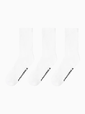3 Pack Wordmark Half-Crew Socks Converse Biały