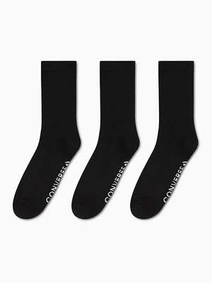 3-Pack Wordmark Half-Crew Socks Converse Czarny