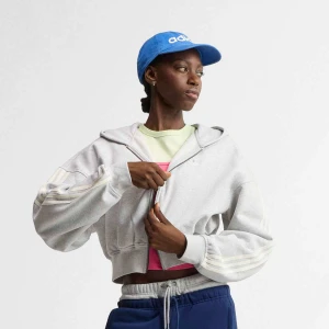 3-Stripes Fleece Full-Zip Hoodie adidas Originals szary