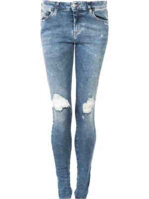 34land Skinny Jeans - Średnie Wysokie, Spłowiały Niebieski Diesel