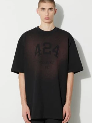 424 t-shirt bawełniany męski kolor czarny z nadrukiem 35424M182S3T 236511