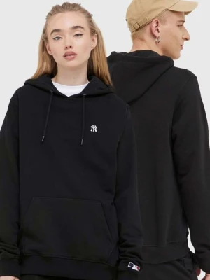 47 brand bluza MLB New York Yankees kolor czarny z kapturem z aplikacją