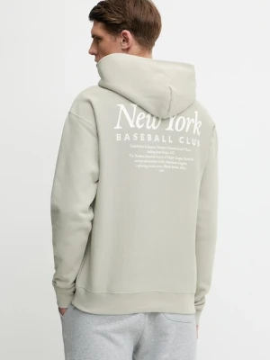 47 brand bluza MLB New York Yankees męska kolor beżowy z kapturem gładka BB017PMGVUJ656847F5