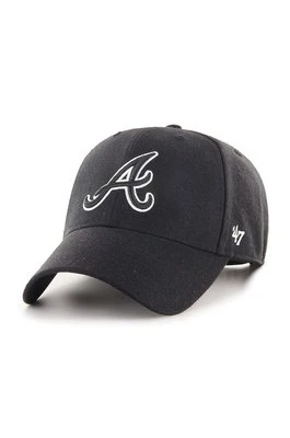 47 brand Czapka MLB Atlanta Braves kolor czarny z aplikacją B-MVPSP01WBP-BK