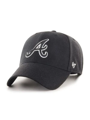 Zdjęcie produktu 47 brand Czapka MLB Atlanta Braves kolor czarny z aplikacją B-MVPSP01WBP-BK