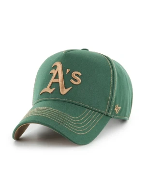 47 brand czapka z daszkiem bawełniana MLB Athletics Contrast Stitch kolor zielony B-CONDT18GWS-DG