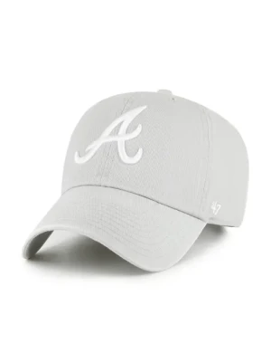 47 brand czapka z daszkiem bawełniana MLB Atlanta Braves kolor szary gładka B-RGW01GWS-GYD