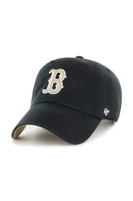 47 brand czapka z daszkiem bawełniana MLB Boston Red Sox kolor czarny z aplikacją BCWS-DBLUN02GWS-BK04