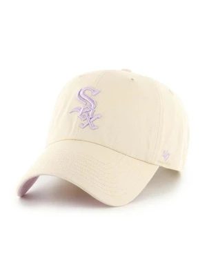 47 brand czapka z daszkiem bawełniana MLB Chicago White Sox kolor beżowy z aplikacją BAS-DBLUN906GWS-NT03