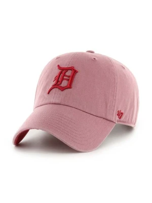 47 brand czapka z daszkiem bawełniana MLB Detroit Tigers kolor różowy z aplikacją B-DBLUN09GWS-QC