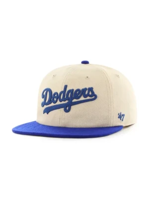 47 brand czapka z daszkiem bawełniana MLB LA Dodgers kolor biały z aplikacją B-FLDST12HTP-SS