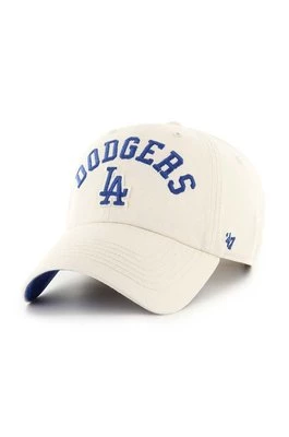 47 brand czapka z daszkiem bawełniana MLB Los Angeles Dodgers kolor beżowy z aplikacją B-CLBFB12GWS-Y0